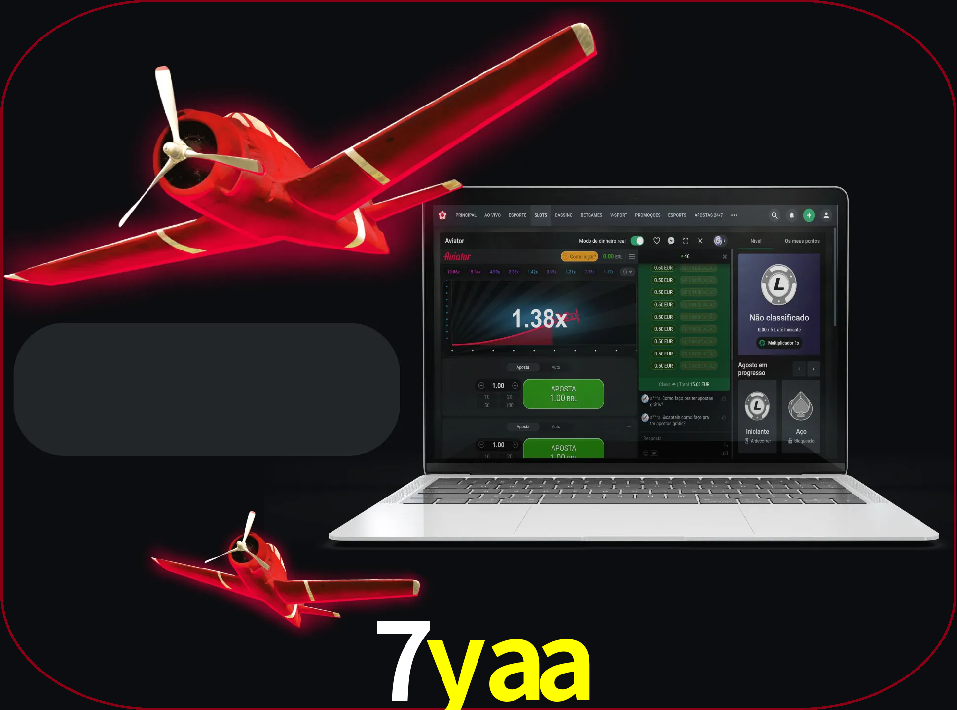 Vá para a seção de caça-níqueis e inicie o jogo Aviator.