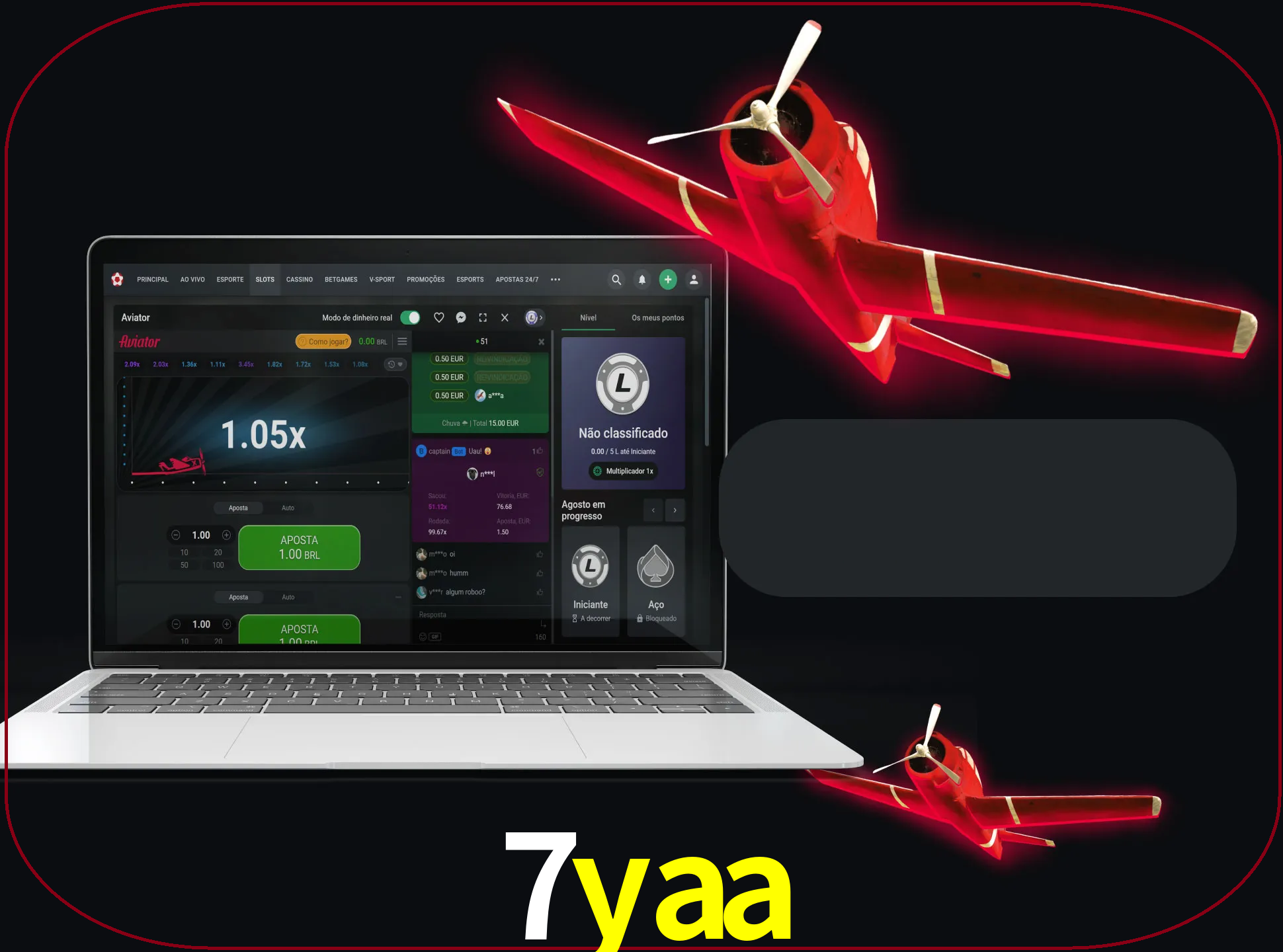 Observe o avião voando e as chances aumentando.