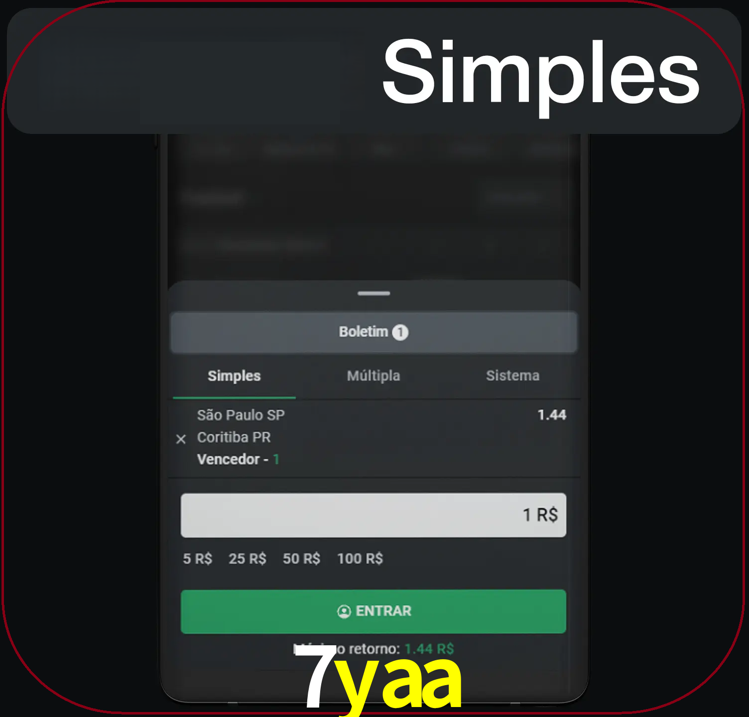 Ganhe seu dinheiro certo com uma única aposta.