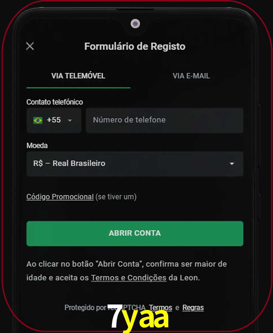 Abra o aplicativo e inicie o processo de registro.