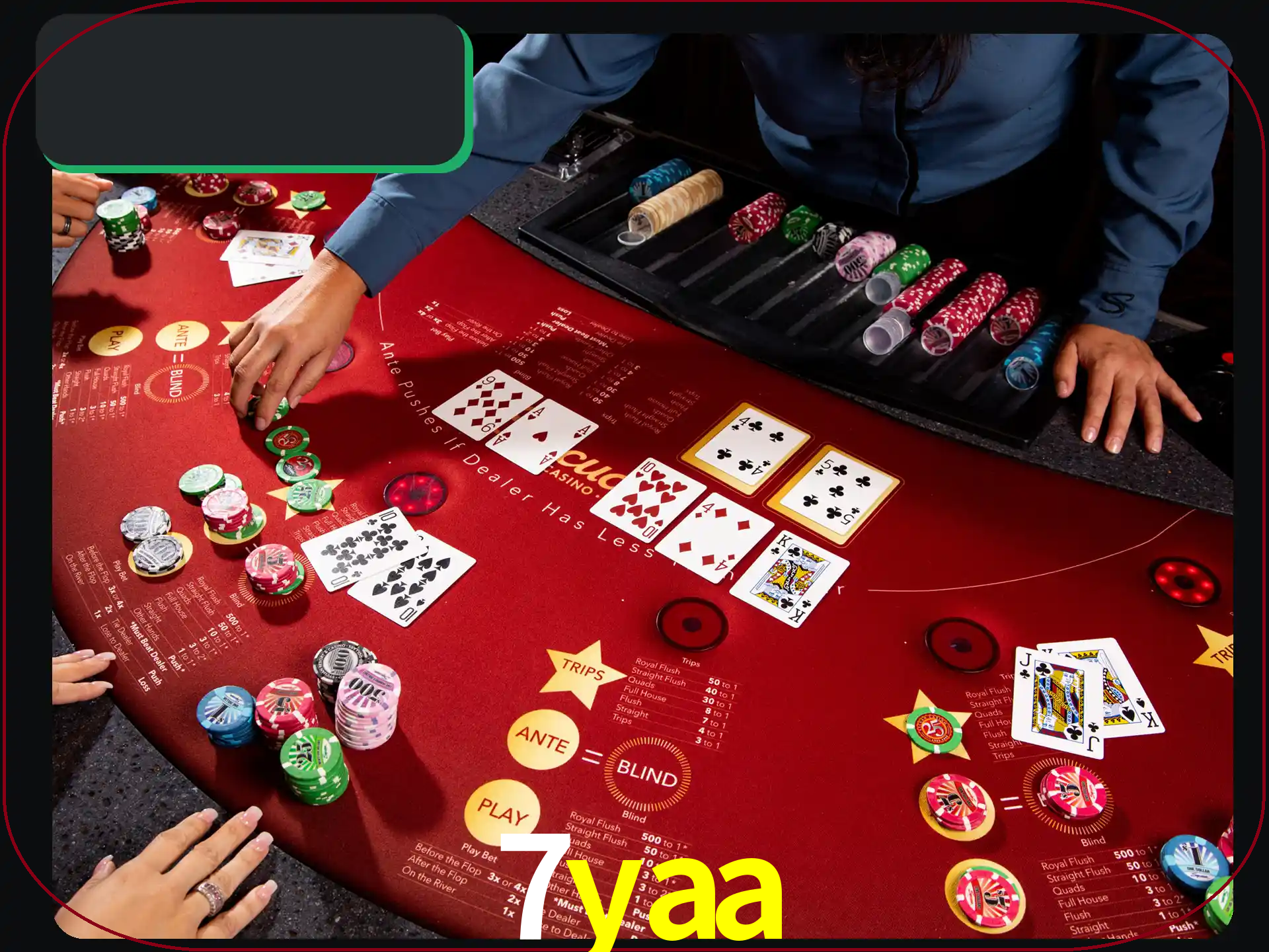 Jogue pôquer com pessoas reais em uma mesa.