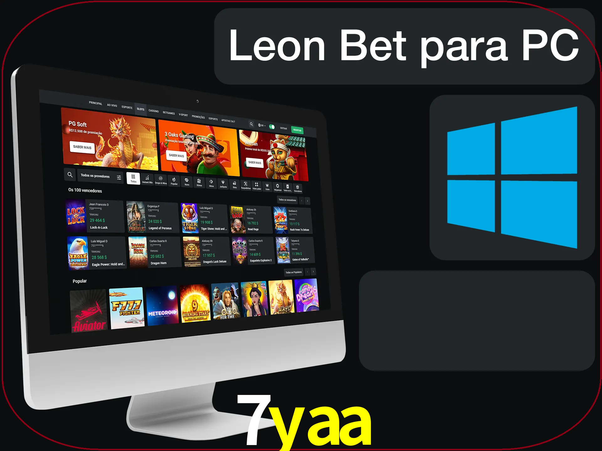 Aposte e jogue em nosso cassino usando o PC.