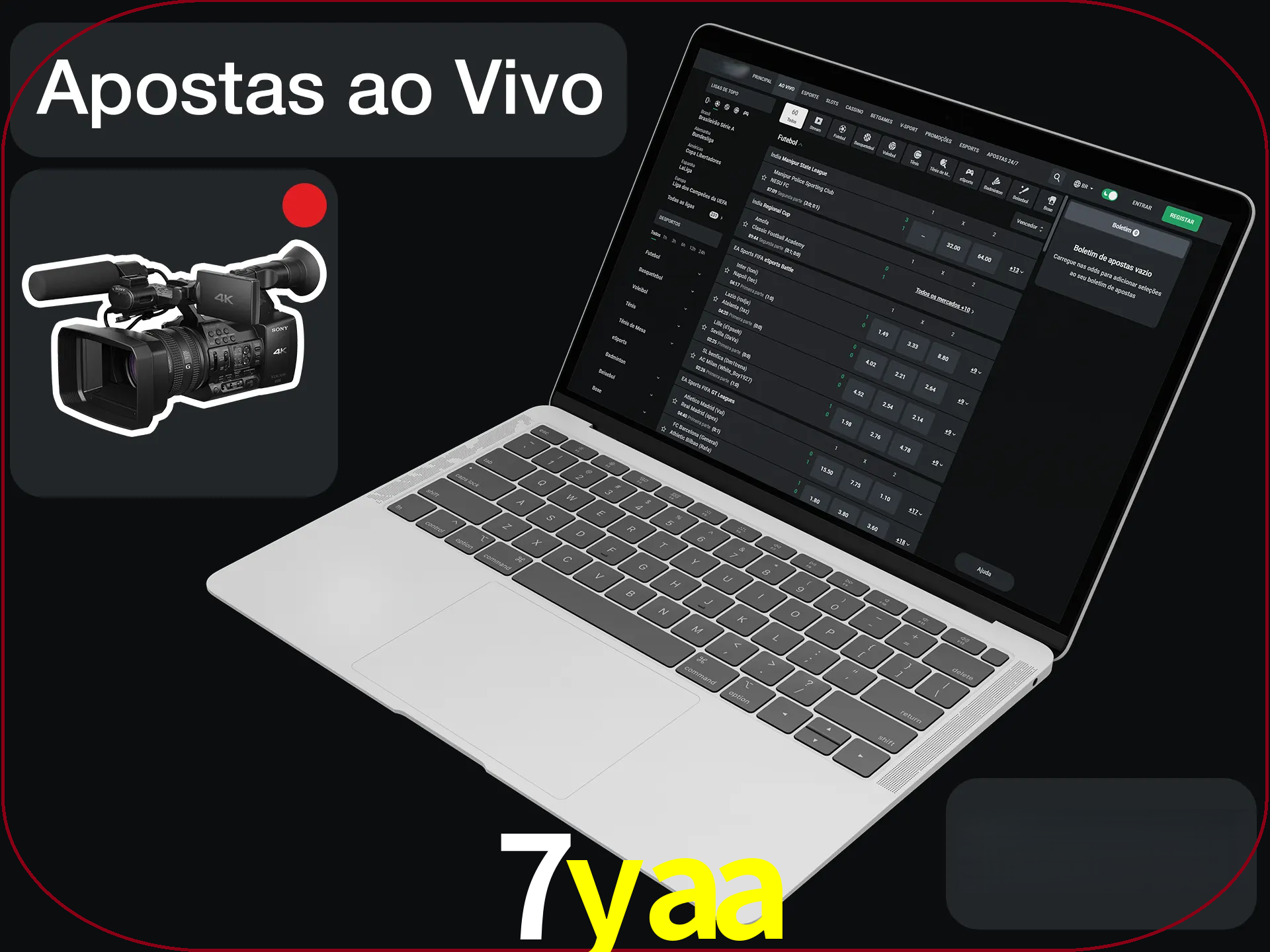 Aposte em formato ao vivo em nosso site.