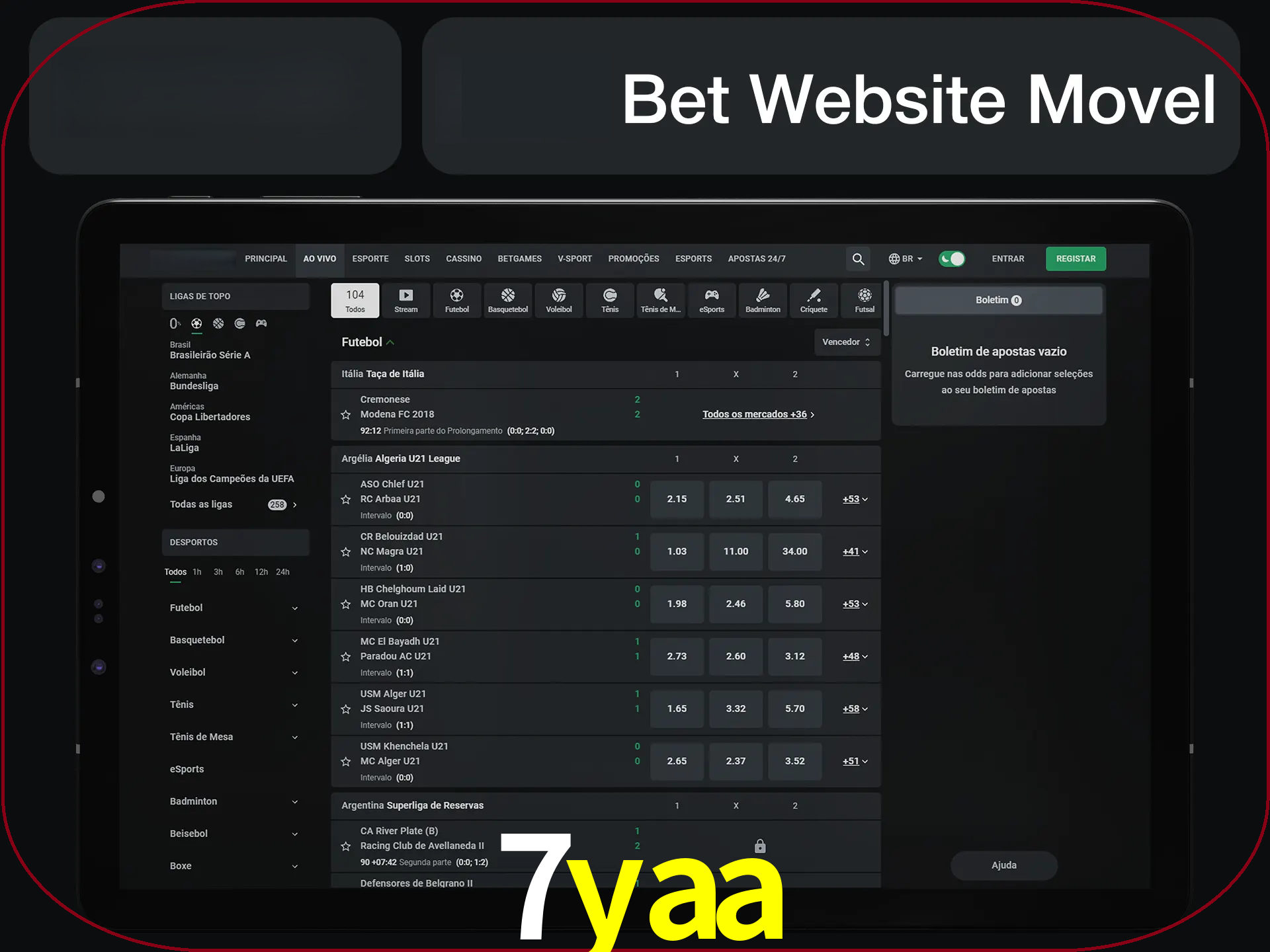 Use nosso website em qualquer dispositivo.
