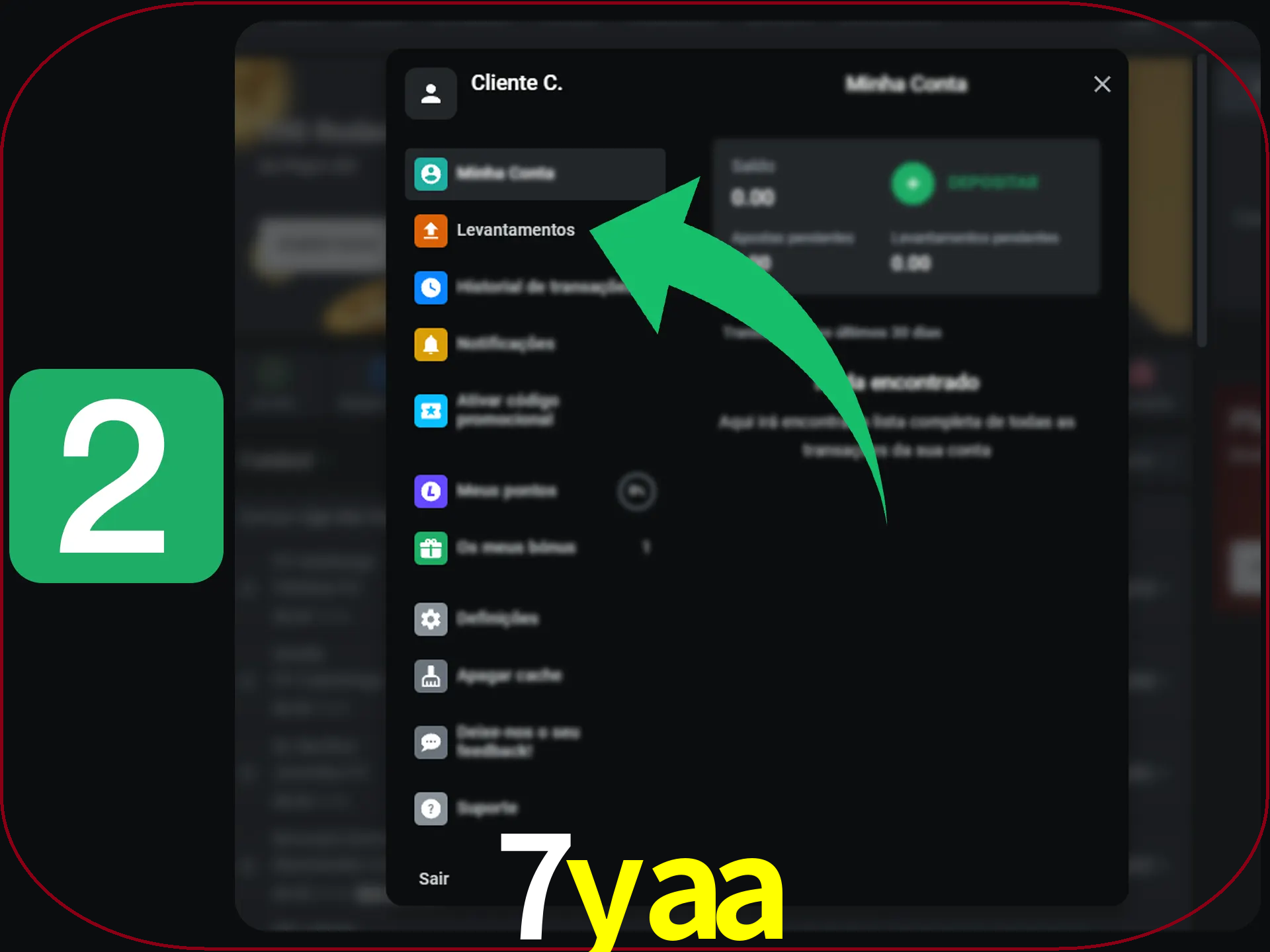 Entre na janela de perfil.